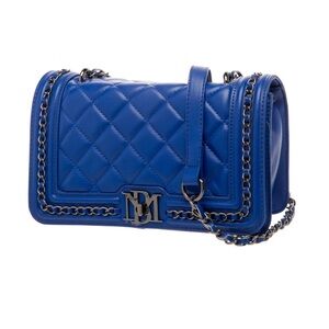 Blue Quilted Chain Shoulder Bag
